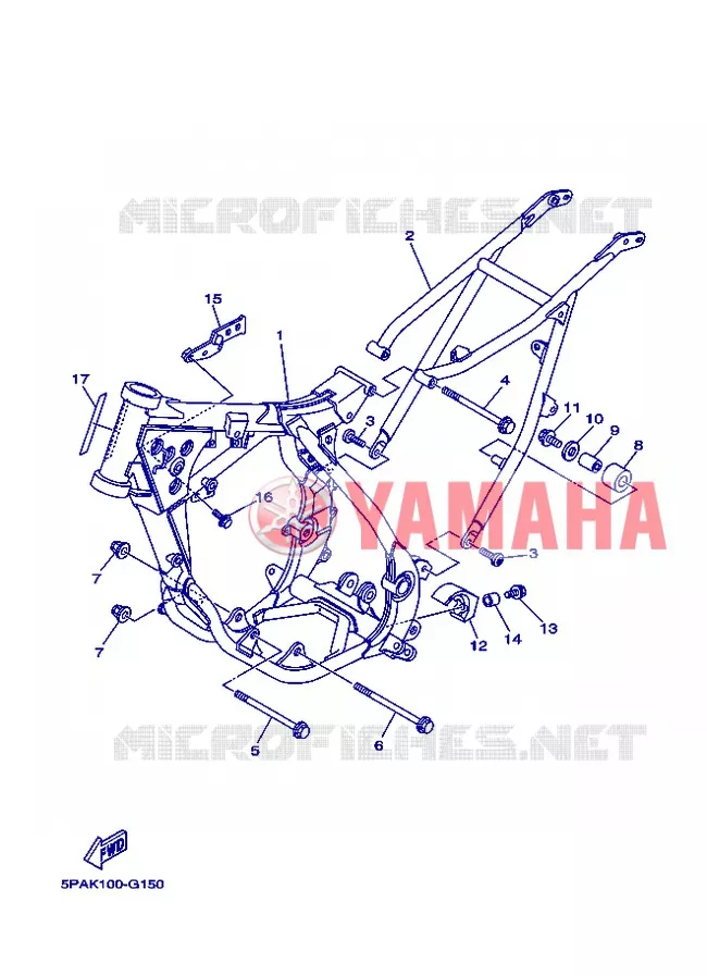 FRAME Yamaha MOTO 85 2012 YZ BIG WHEELS  YZ85LW