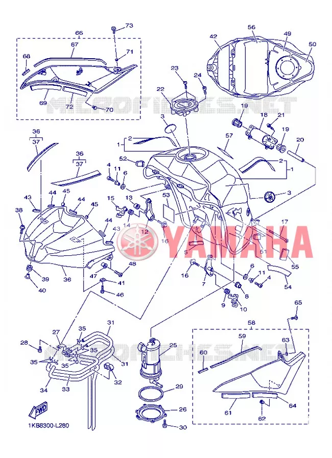 BENZINE TANK Yamaha MOTO 1000 2012 R1  YZF-R1