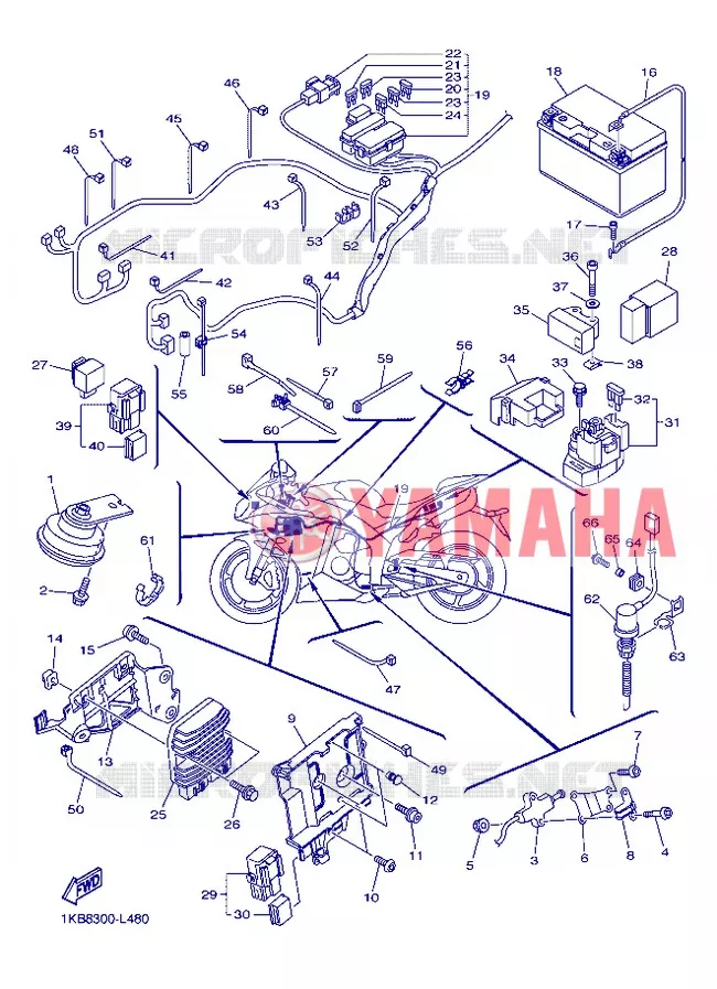 ELECTRISCH 2 Yamaha MOTO 1000 2012 R1  YZF-R1