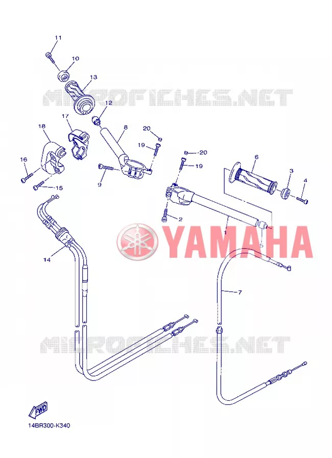 STUUR / KABEL Yamaha MOTO 1000 2012 R1  YZF-R1