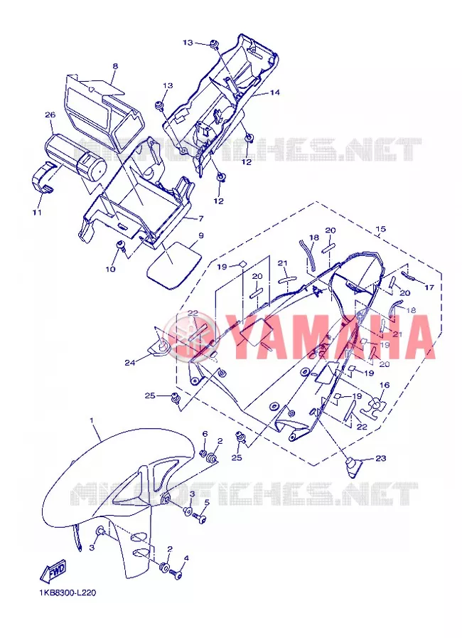 SPATBORD Yamaha MOTO 1000 2012 R1  YZF-R1