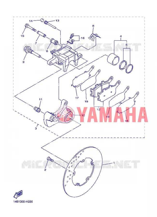 REMKLAUW ACHTER Yamaha MOTO 1000 2012 R1  YZF-R1