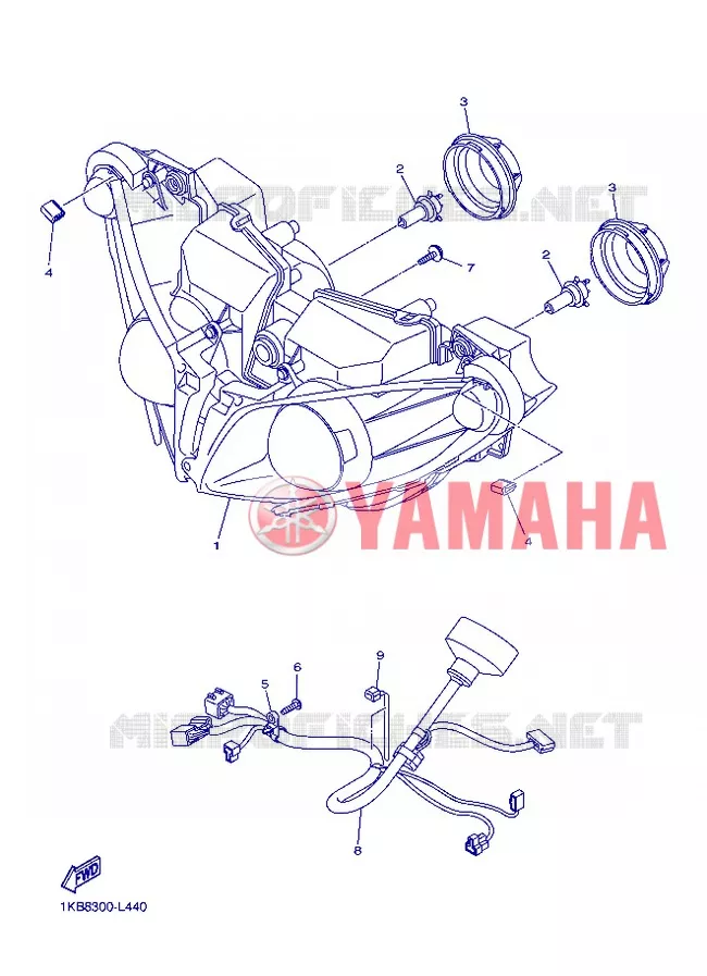 KOPLAMP Yamaha MOTO 1000 2012 R1  YZF-R1