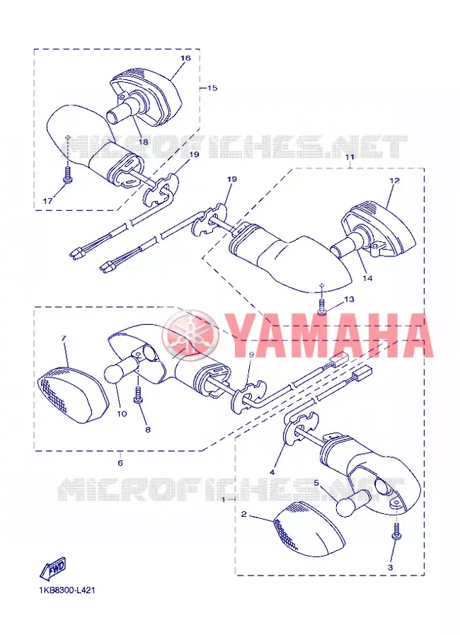 KNIPPERLICHT Yamaha MOTO 1000 2012 R1  YZF-R1