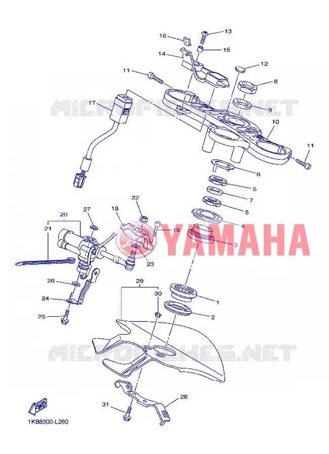 STUUR Yamaha MOTO 1000 2012 R1  YZF-R1