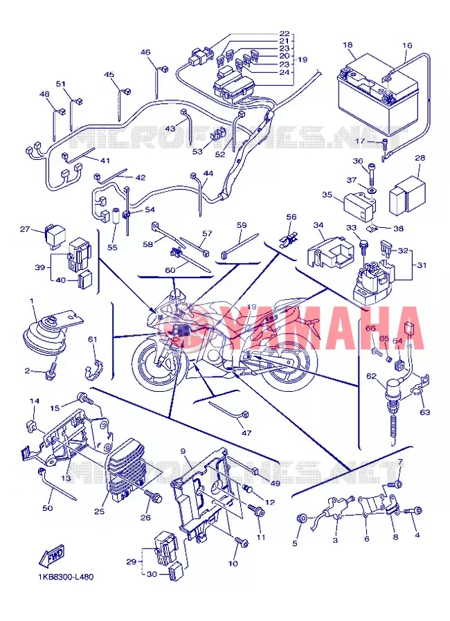 ELECTRISCH 2 Yamaha MOTO 1000 2012 R1  YZF-R1