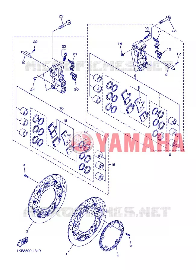 REMKLAUW VOOR Yamaha MOTO 1000 2012 R1  YZF-R1