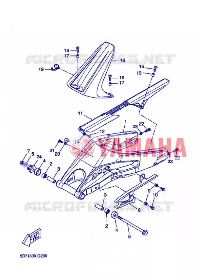 ACHTERBRUG Yamaha MOTO 125 2012 R125  YZF-R125