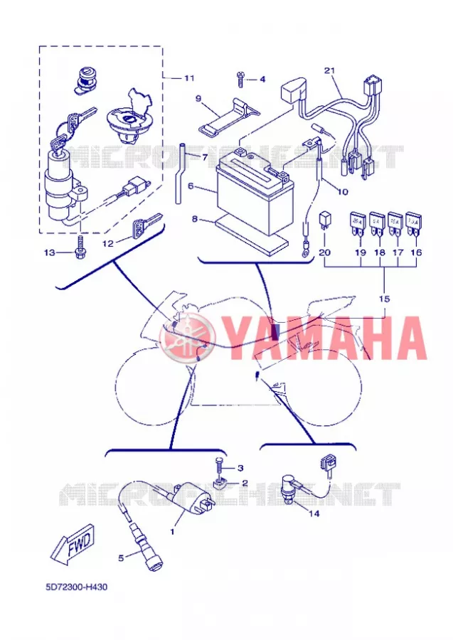 ELECTRISCH 1 Yamaha MOTO 125 2012 R125  YZF-R125