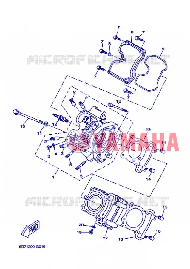CILINDERKOP Yamaha MOTO 125 2012 R125  YZF-R125