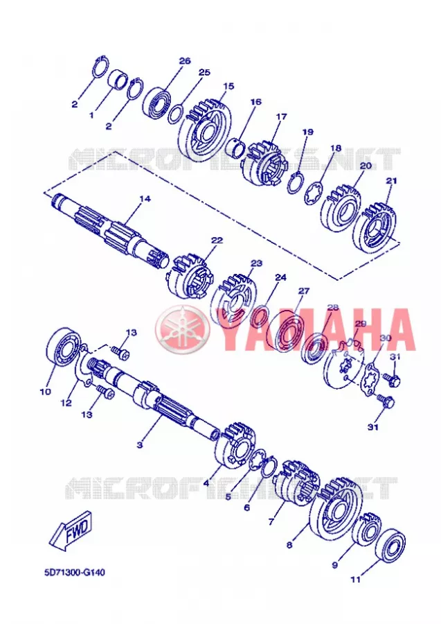 TRANSMISSIE Yamaha MOTO 125 2012 R125  YZF-R125