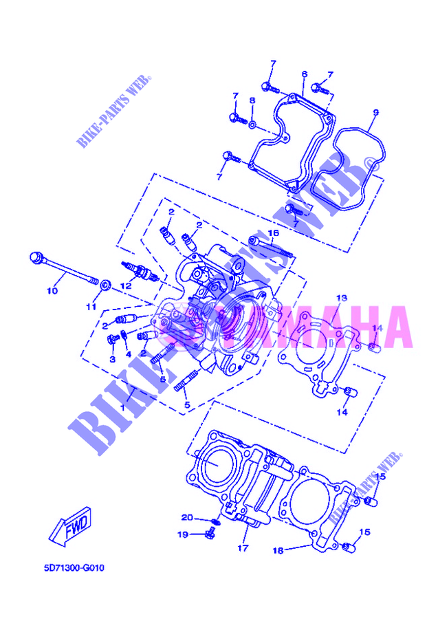 CILINDERKOP voor Yamaha YZF-R125 2012