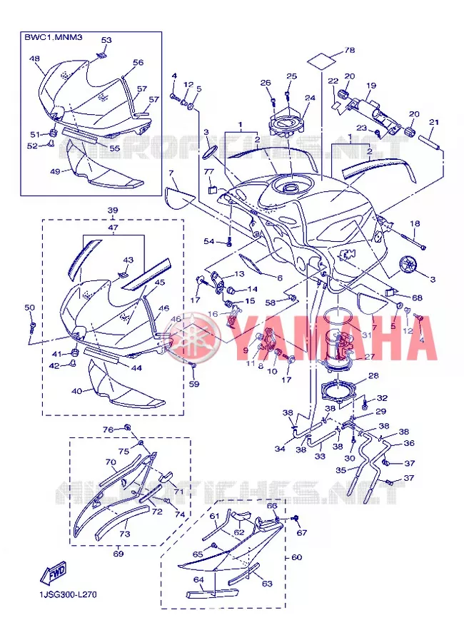 BENZINE TANK Yamaha MOTO 600 2012 R6  YZF-R6