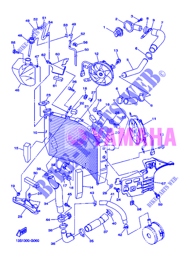RADIATEUR / SLANG voor Yamaha YZF-R6 2012