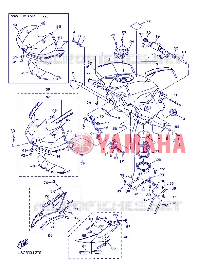 BENZINE TANK Yamaha MOTO 600 2012 R6  YZF-R6