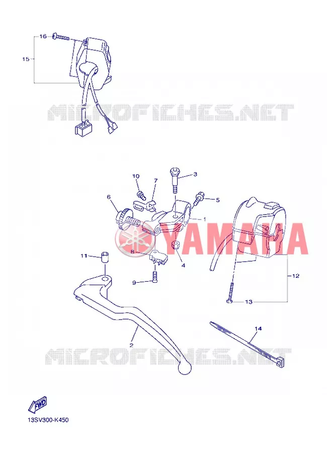 STUURSCHAKELAAR / HEVEL Yamaha MOTO 600 2012 R6  YZF-R6
