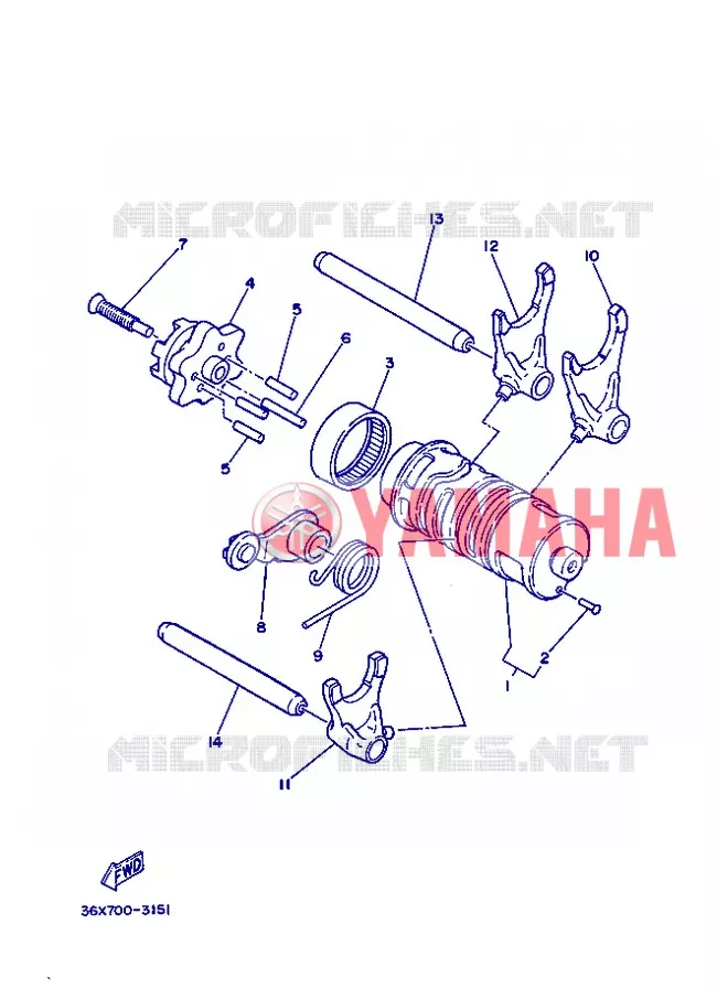 SCHAKELWALS Yamaha MOTO 200 2013 AG  AG200FE
