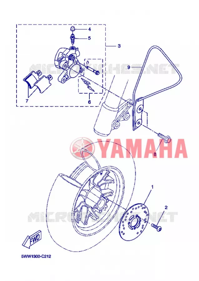 REMKLAUW VOOR Yamaha SCOOTER 50 2013 BOOSTER  CW50