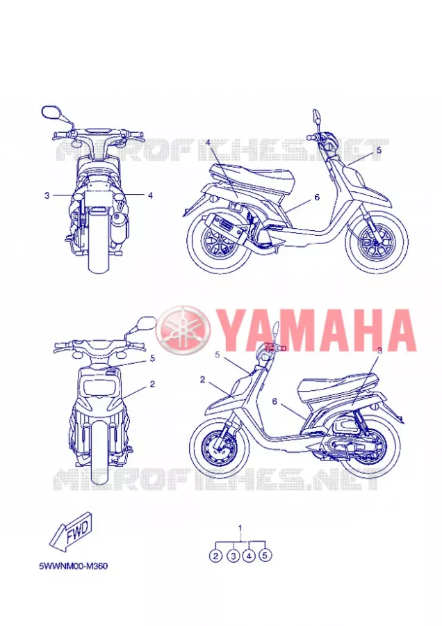 STICKER Yamaha SCOOTER 50 2013 BOOSTER  CW50