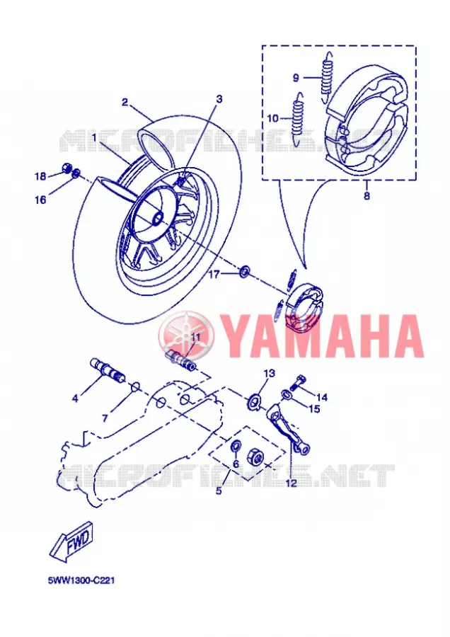 ACHTERWIEL Yamaha SCOOTER 50 2013 BWS  CW50