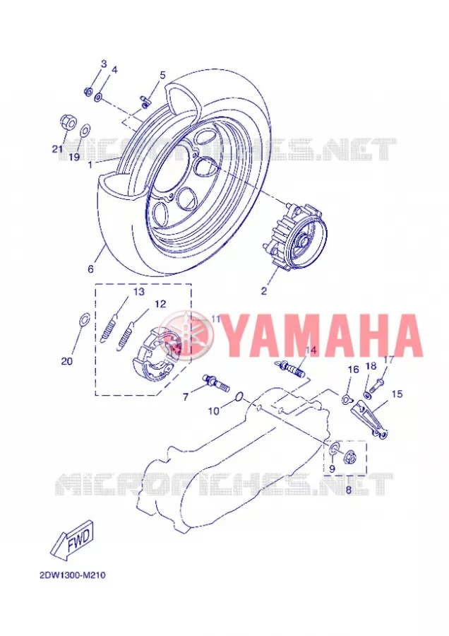 ACHTERWIEL Yamaha SCOOTER 50 2013 BWS  CW50E