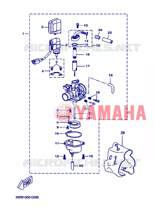 CARBURATEUR  Yamaha SCOOTER 50 2013 BOOSTER  CW50L