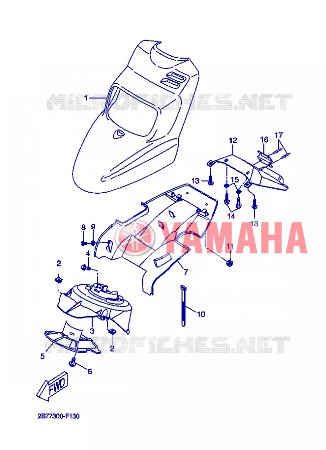 VOORSPATBORD Yamaha SCOOTER 50 2013 BOOSTER  CW50N