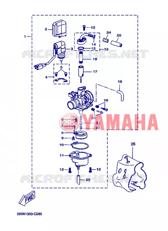 CARBURATEUR  Yamaha SCOOTER 50 2013 BOOSTER  CW50N