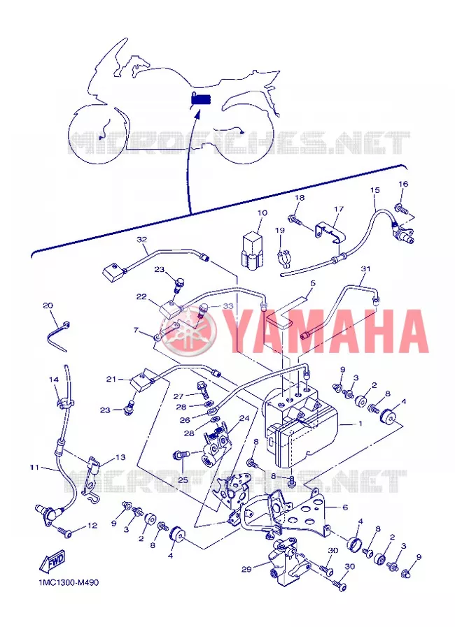 ELECTRISCH 3 Yamaha MOTO 1300 2013 FJR ABS  FJR1300A