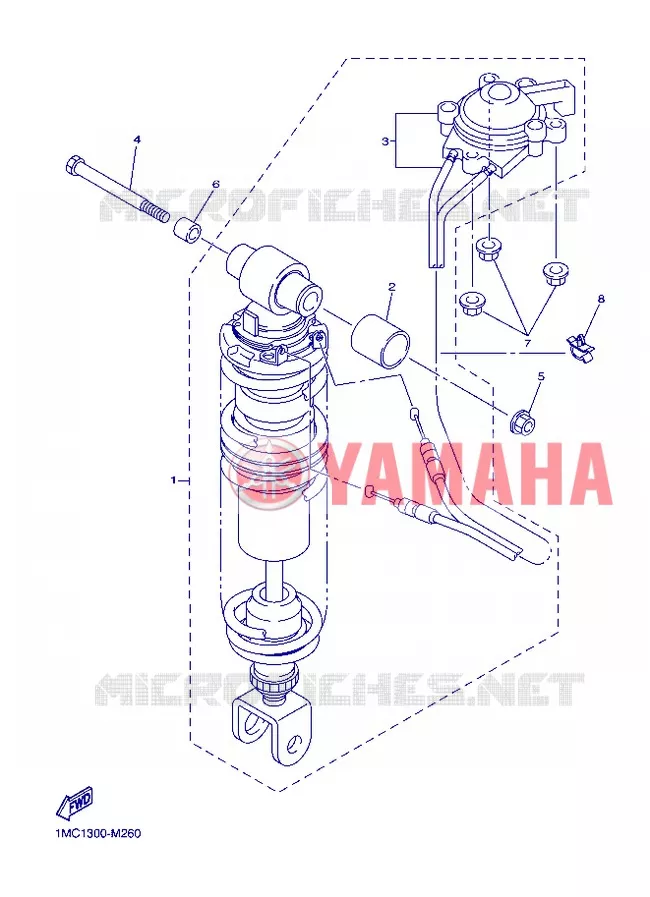 ACHTER SCHOKBREKER Yamaha MOTO 1300 2013 FJR ABS  FJR1300A