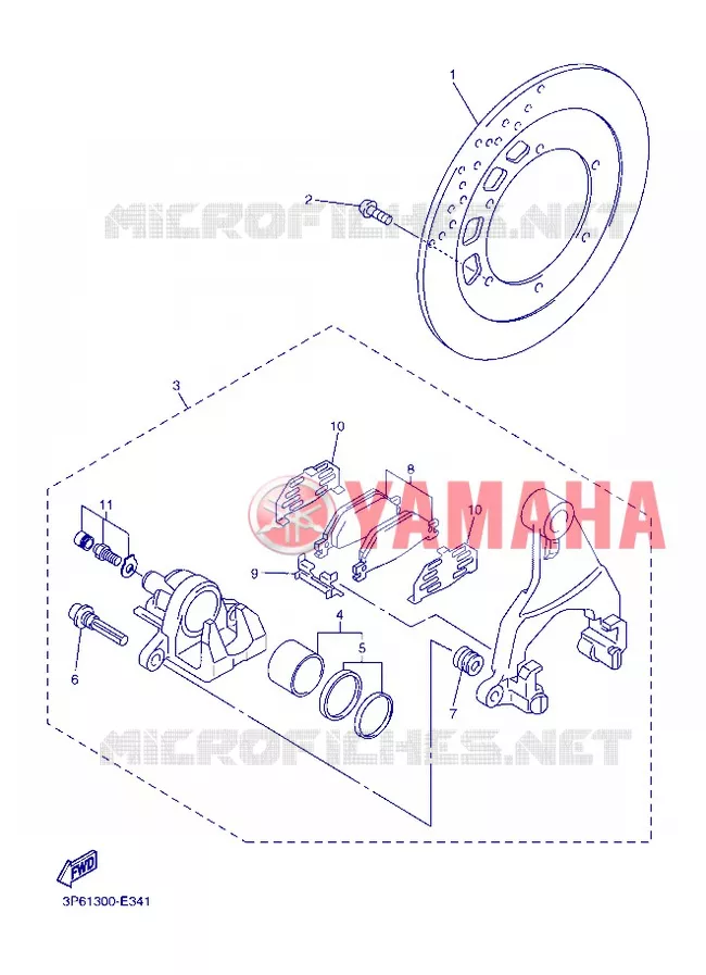 REMKLAUW ACHTER Yamaha MOTO 1300 2013 FJR AS ABS  FJR1300AS
