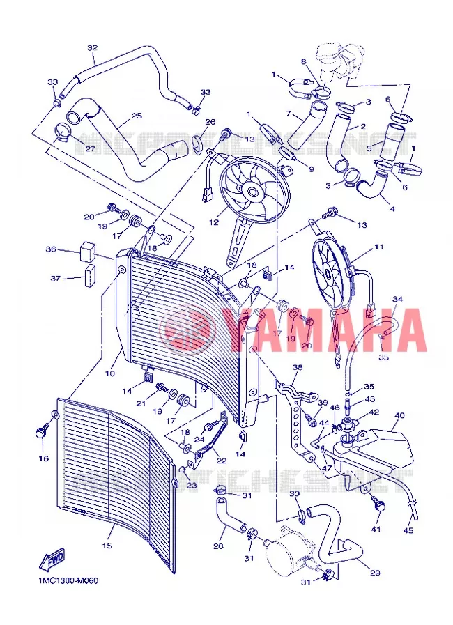 RADIATEUR / SLANG Yamaha MOTO 1300 2013 FJR AS ABS  FJR1300AS