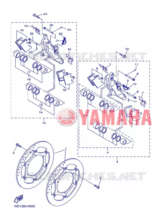 REMKLAUW VOOR Yamaha MOTO 1300 2013 FJR AS ABS  FJR1300AS