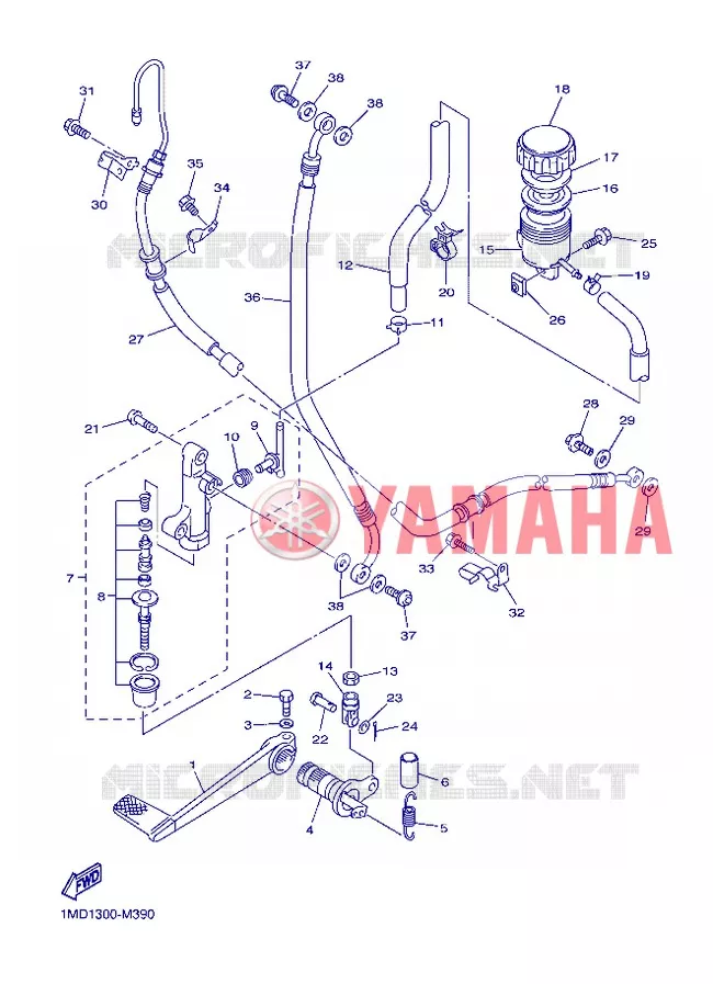 REMPOMP ACHTER Yamaha MOTO 1300 2013 FJR AS ABS  FJR1300AS