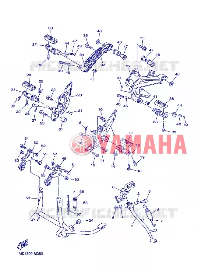 STANDAARD / VOETSTEUN Yamaha MOTO 1300 2013 FJR AS ABS  FJR1300AS