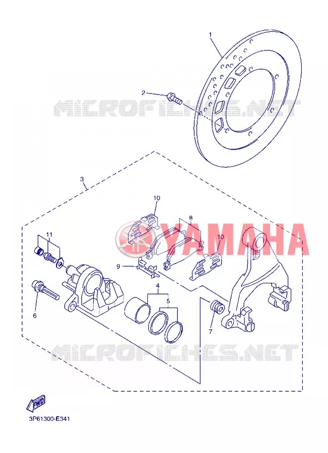 REMKLAUW ACHTER Yamaha MOTO 1300 2013 FJR AS ABS  FJR1300AS