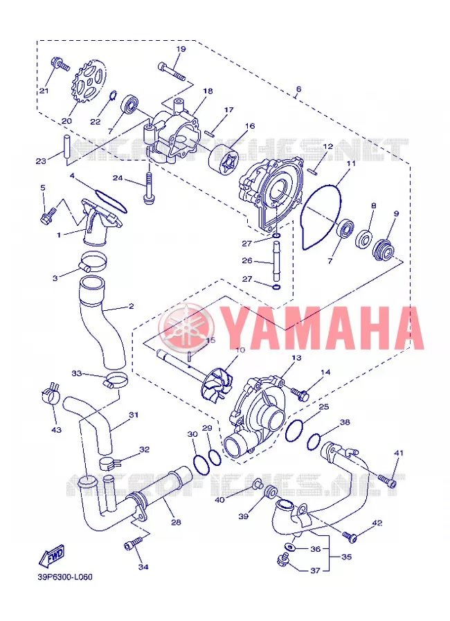 WATERPOMP / SLANGEN Yamaha MOTO 800 2013 FZ8  FZ8-N
