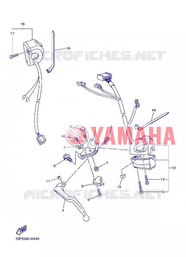 STUURSCHAKELAAR / HEVEL Yamaha MOTO 800 2013 FZ8  FZ8-N