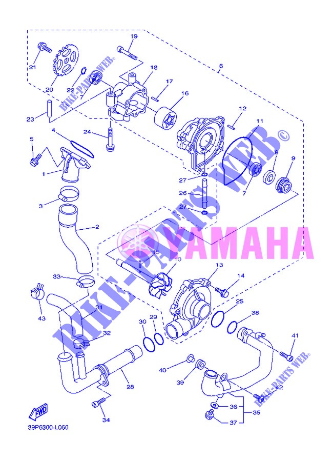 WATERPOMP / SLANGEN voor Yamaha FZ8N 2013