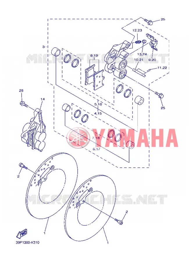 REMKLAUW VOOR Yamaha MOTO 800 2013 FZ8  FZ8-N