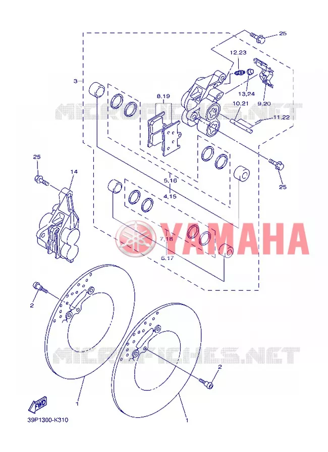 REMKLAUW VOOR Yamaha MOTO 800 2013 FZ8  FZ8-N
