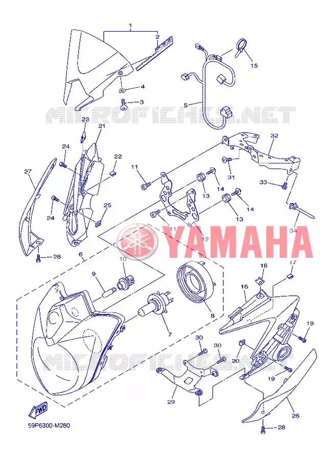 KOPLAMP Yamaha MOTO 800 2013 FZ8  FZ8-N