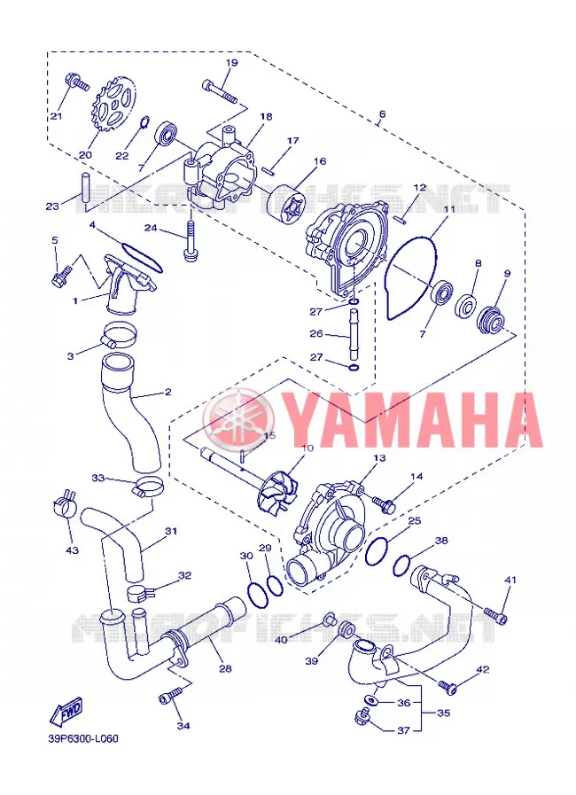 WATERPOMP / SLANGEN Yamaha MOTO 800 2013 FZ8  FZ8-N