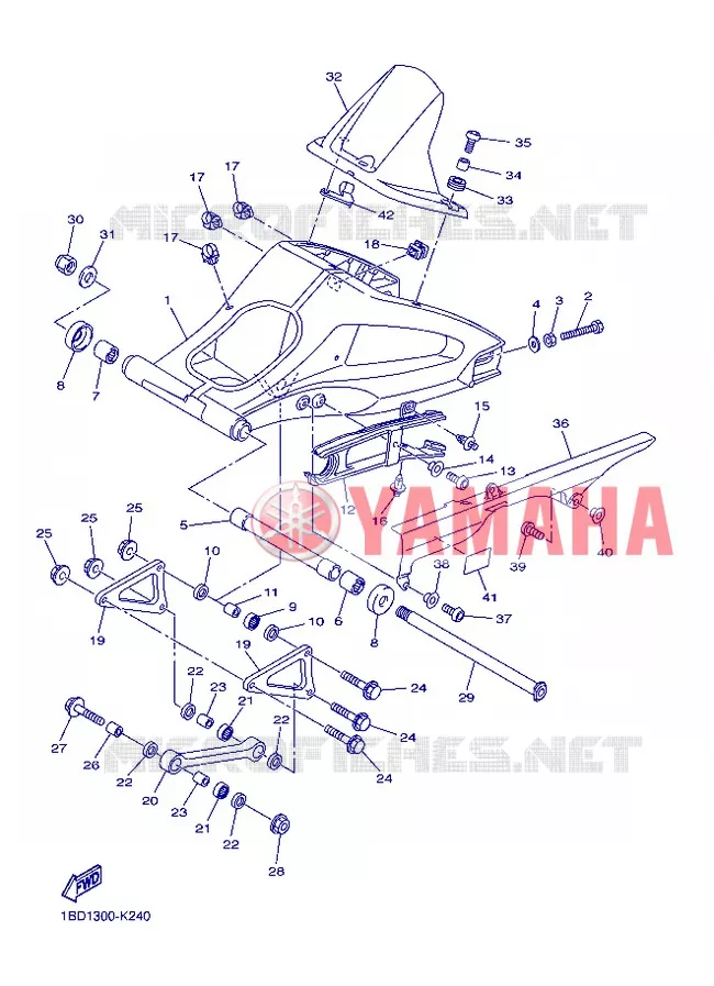 ACHTERBRUG Yamaha MOTO 800 2013 FZ8 ABS  FZ8-NA