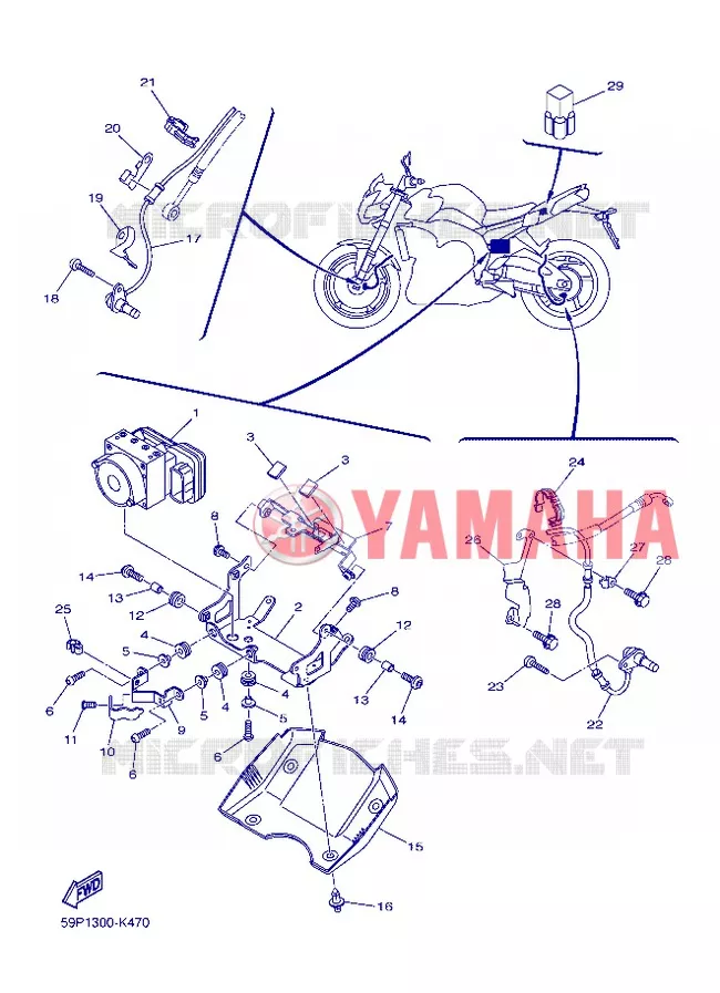 ELECTRISCH 3 Yamaha MOTO 800 2013 FZ8 ABS  FZ8-NA