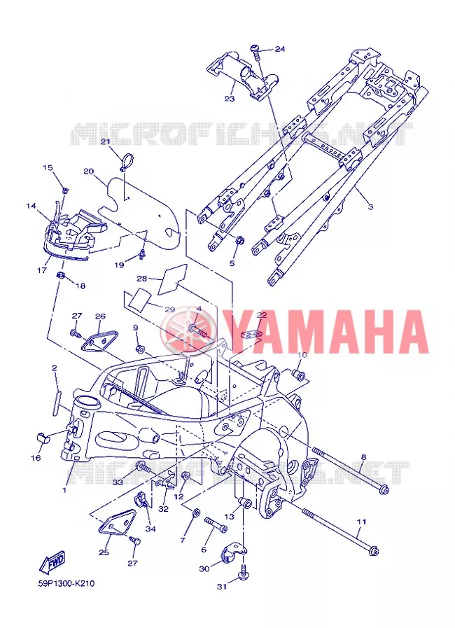 FRAME Yamaha MOTO 800 2013 FZ8 ABS  FZ8-NA
