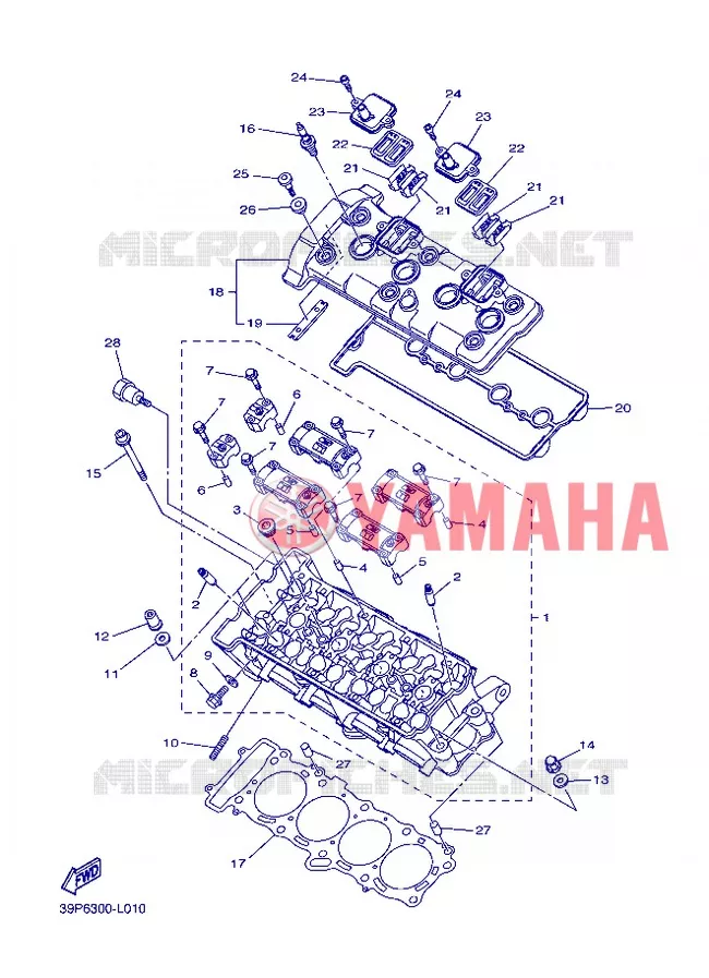 CILINDERKOP Yamaha MOTO 800 2013 FZ8 ABS  FZ8-NA