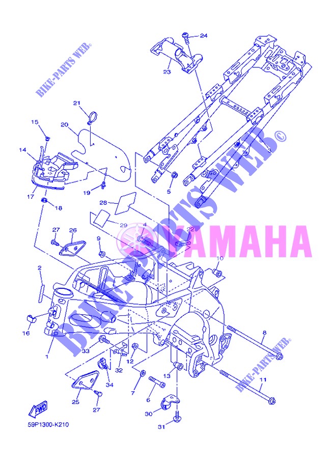 FRAME voor Yamaha FZ8NA 2013