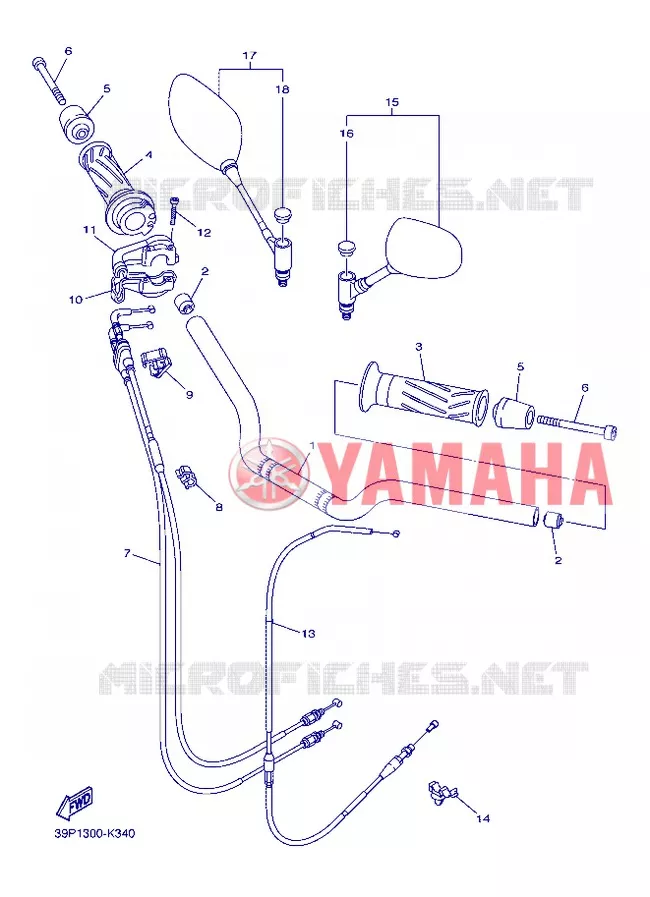 STUUR / KABEL Yamaha MOTO 800 2013 FZ8 ABS  FZ8-NA