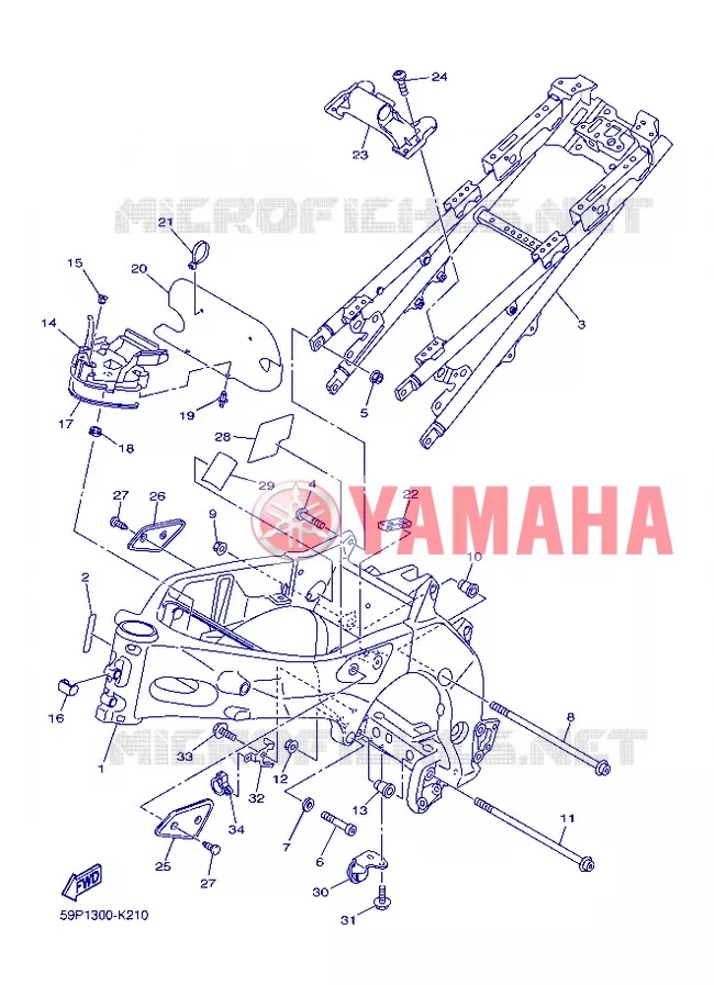 FRAME Yamaha MOTO 800 2013 FZ8 ABS  FZ8-NA